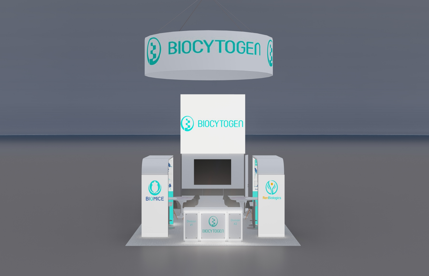 AACR 2024 Booth 3D Render Front